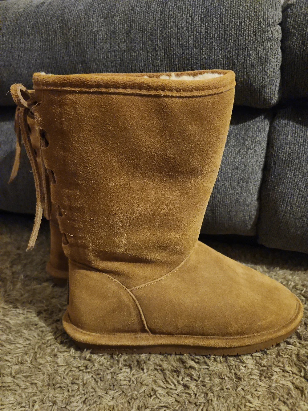 BearPaw 2408W Phyllis II Chestnut Suede Lace-Up Winter Boots